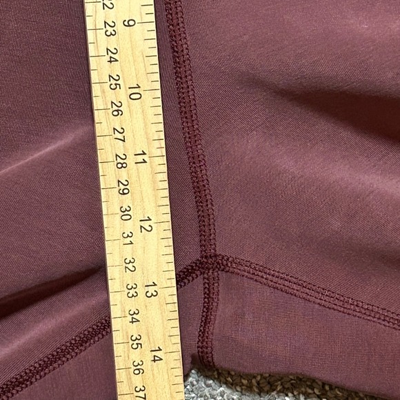 Lululemon Softstreme Pants Womens 14 Hi-Rise Straight Leg Split Hem - Red Merlot - Picture 9 of 11